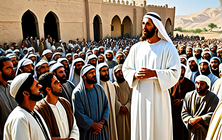 기독교의 변천사 - **Early Christianity:** "A historical depiction of Jesus, a Jewish man in modest Galilean attire, pr...