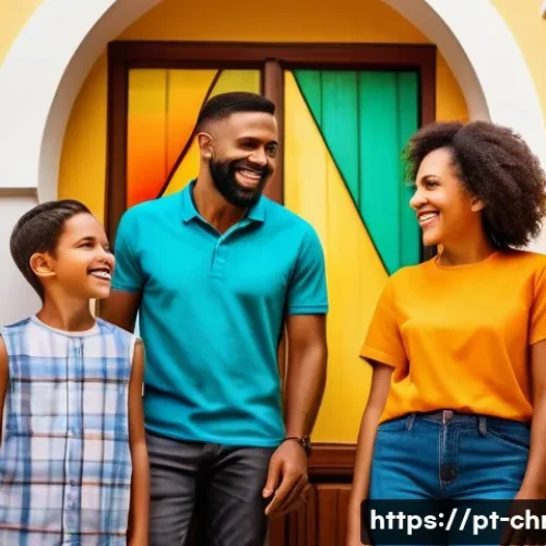 기독교의 세계관 - A serene community church gathering in a vibrant Brazilian neighborhood during daytime, diverse grou...